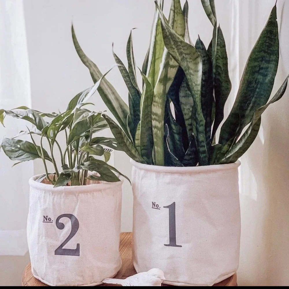 Target 🎯 3ct Farmhouse Canvas Nesting Baskets Storage Planter Decor